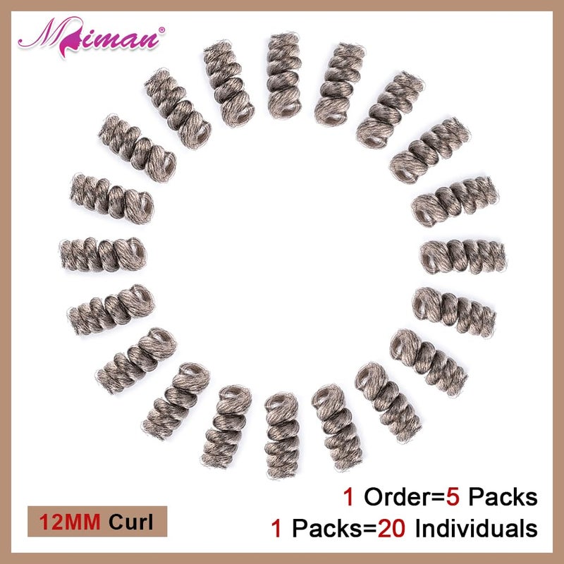 MIMAN 5 Packs 10 Inch Short Grey Curly Crochet Hair Braids for Black Women 12MM Gray Spiral Curls Crochet Braided Synthetic Hair Extensions for Women DIY Mohawk Afro Braided Hairstyle (Black mix Grey) - Image 2